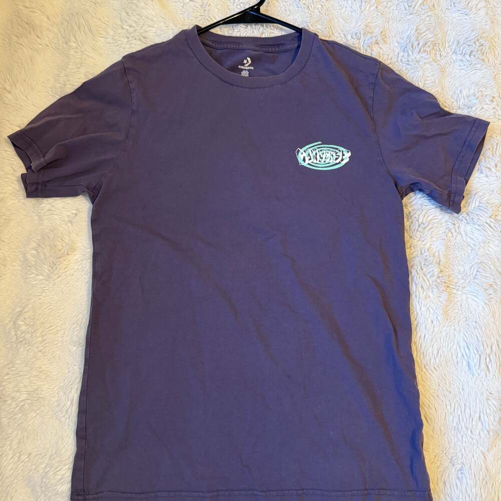 Converse Sticker Graphic T-Shirt Purple XS Streetwear